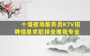 十堰夜场服务员KTV招聘信息求职择业唯我专业
